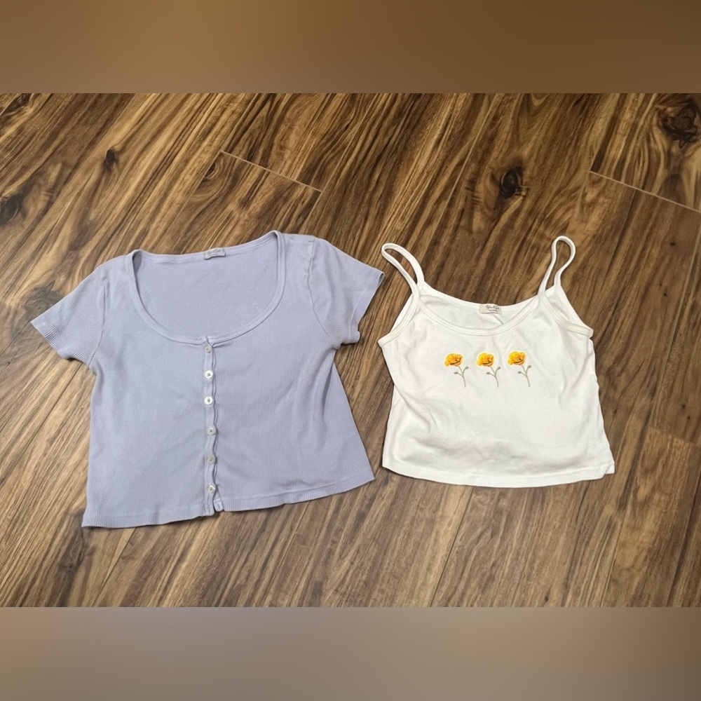 - Lot of 2 Brandy Melville John Galt tops from PacSun, one size fits XS-S